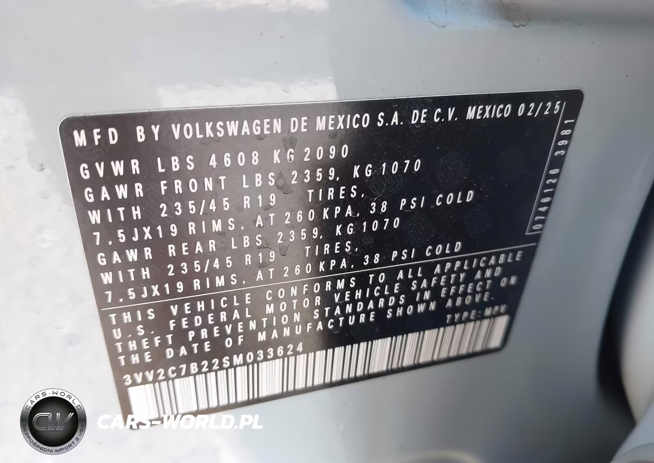 2025 Volkswagen Taos 1.5T Se Black VIN:3VV2C7B22SM033624 - 9
