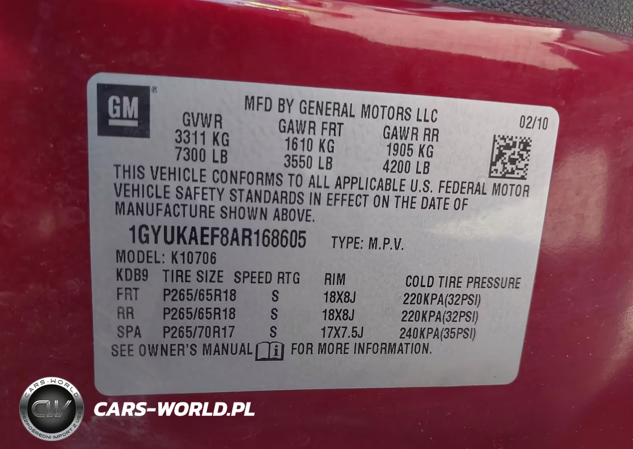 2010 Cadillac Escalade Standard VIN:1GYUKAEF8AR168605 - 9