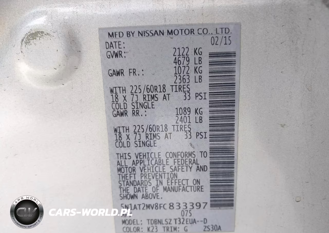 2015 Nissan Rogue Sl VIN:5N1AT2MV8FC833397 - 9