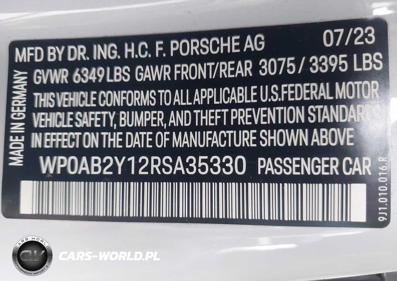2024 Porsche Taycan 4S VIN:WP0AB2Y12RSA35330 - 9