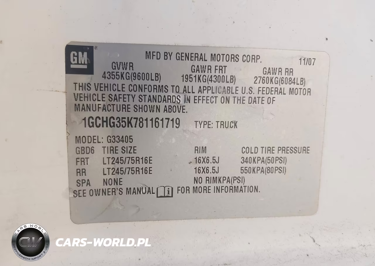 2008 Chevrolet Express Work Van VIN:1GCHG35K781161719 - 9