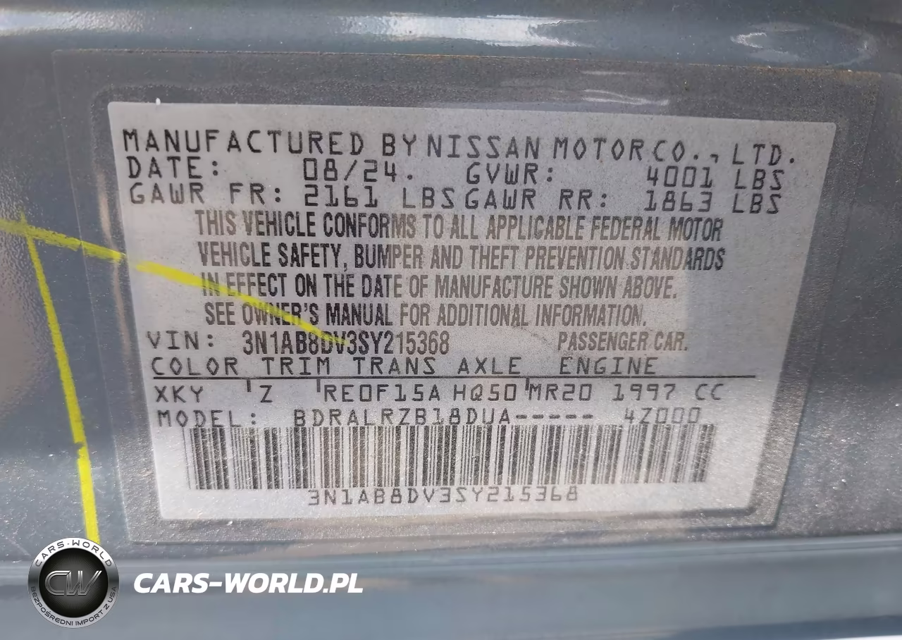 2025 Nissan Sentra Sr VIN:3N1AB8DV3SY215368 - 9