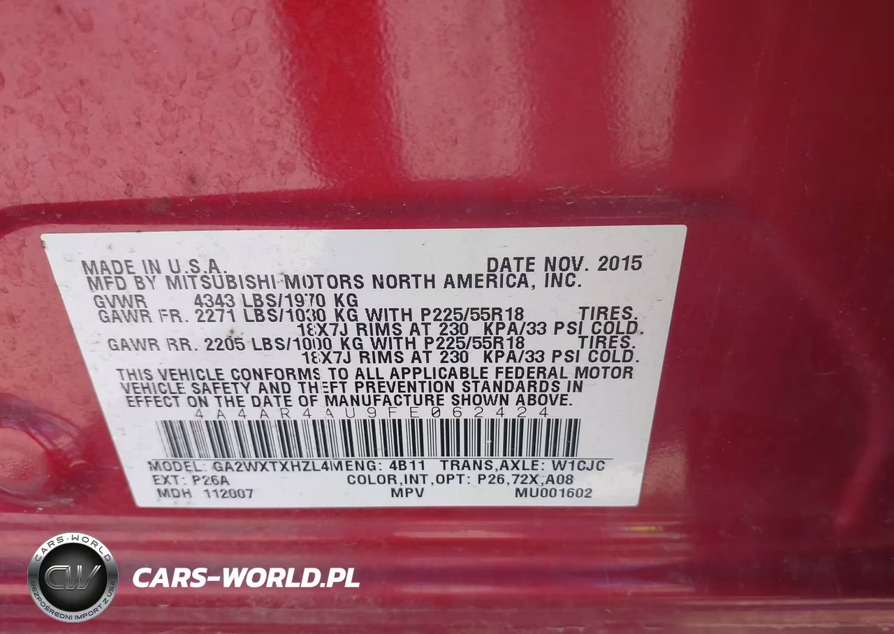 2015 Mitsubishi Outlander Sport Se VIN:4A4AR4AU9FE062424 - 9
