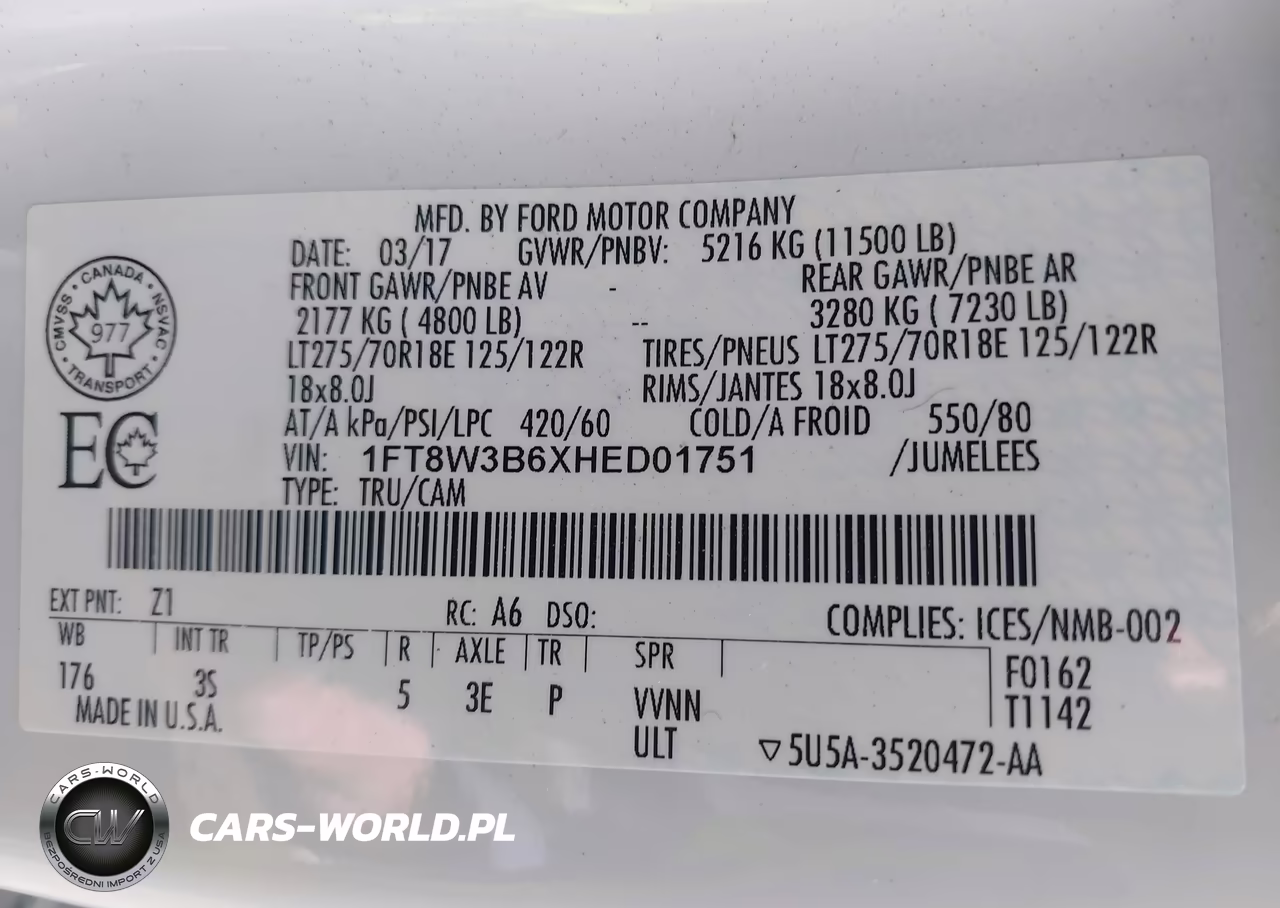2017 Ford F-350 Xlt VIN:1FT8W3B6XHED01751 - 8