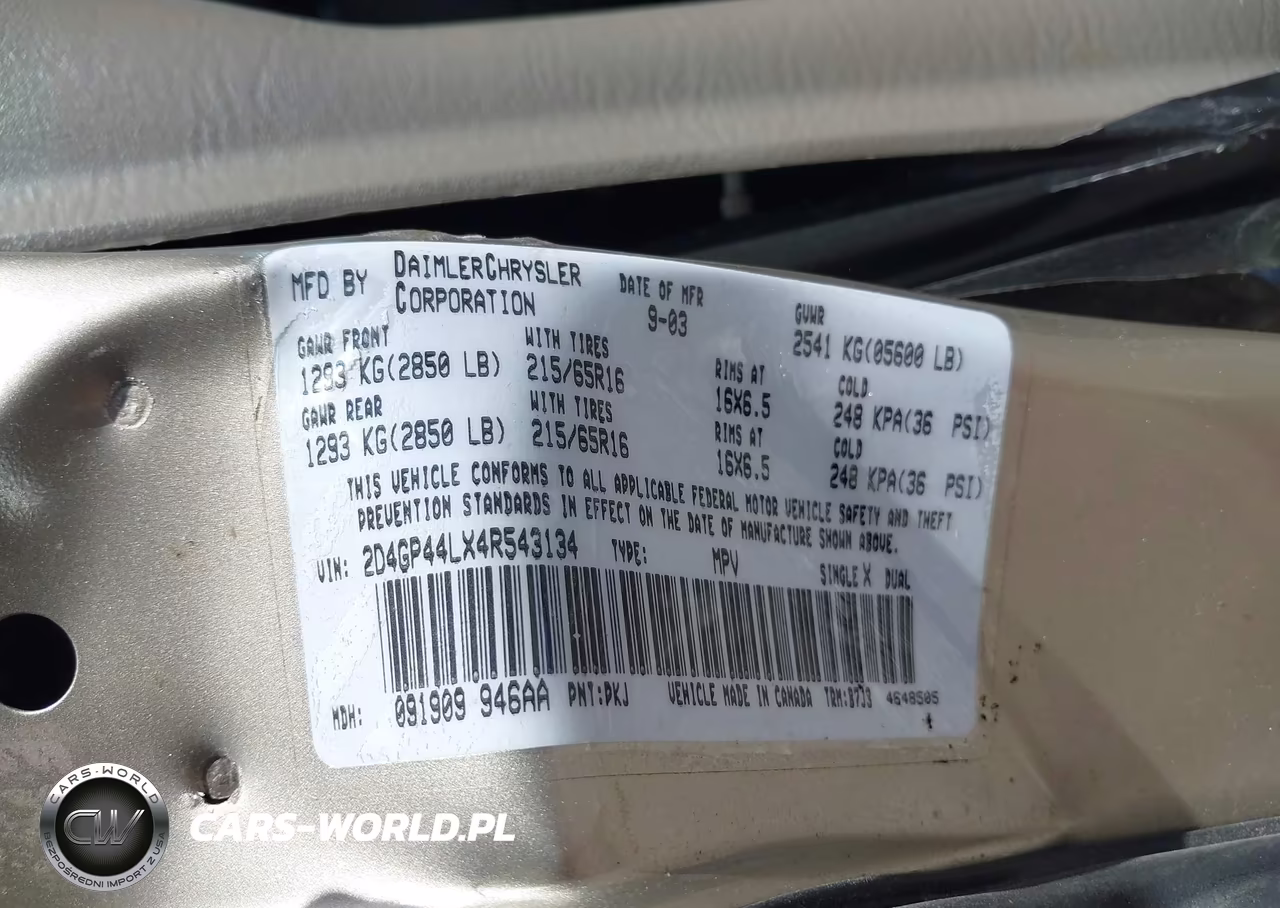 2004 Dodge Grand Caravan Sxt VIN:2D4GP44LX4R543134 - 9