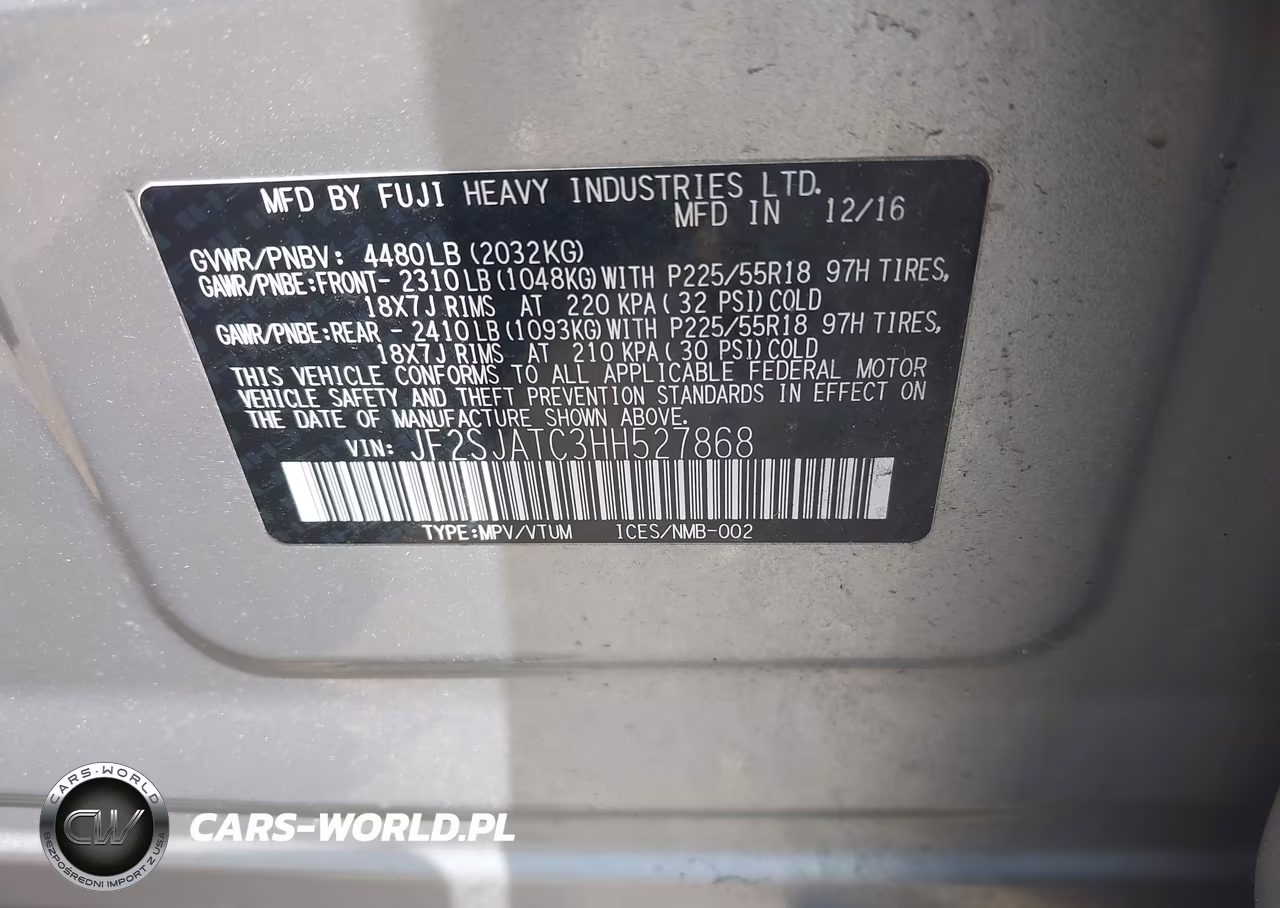 2017 Subaru Forester 2.5I Touring VIN:JF2SJATC3HH527868 - 9