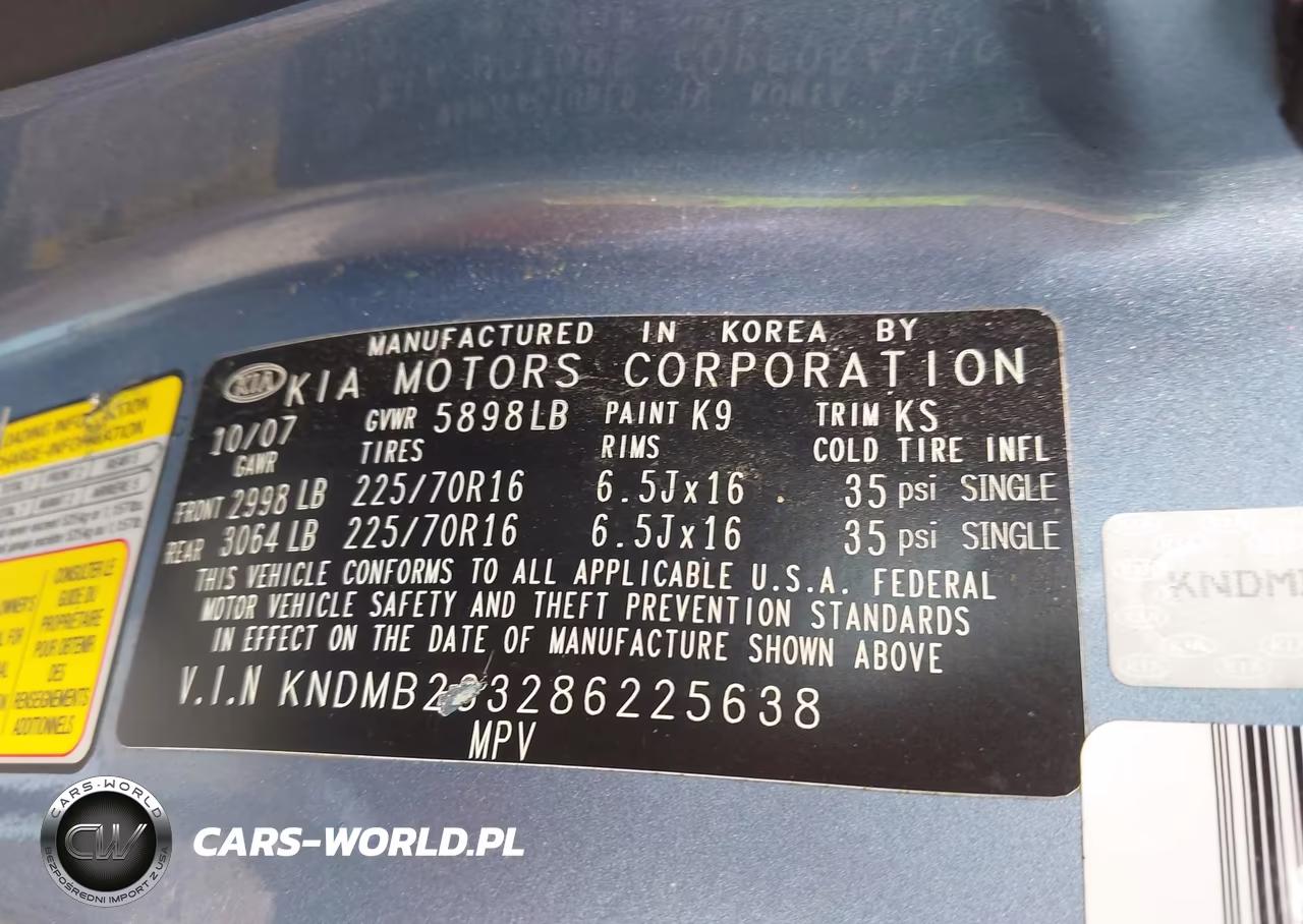 2008 Kia Sedona Lx VIN:KNDMB233286225638 - 9