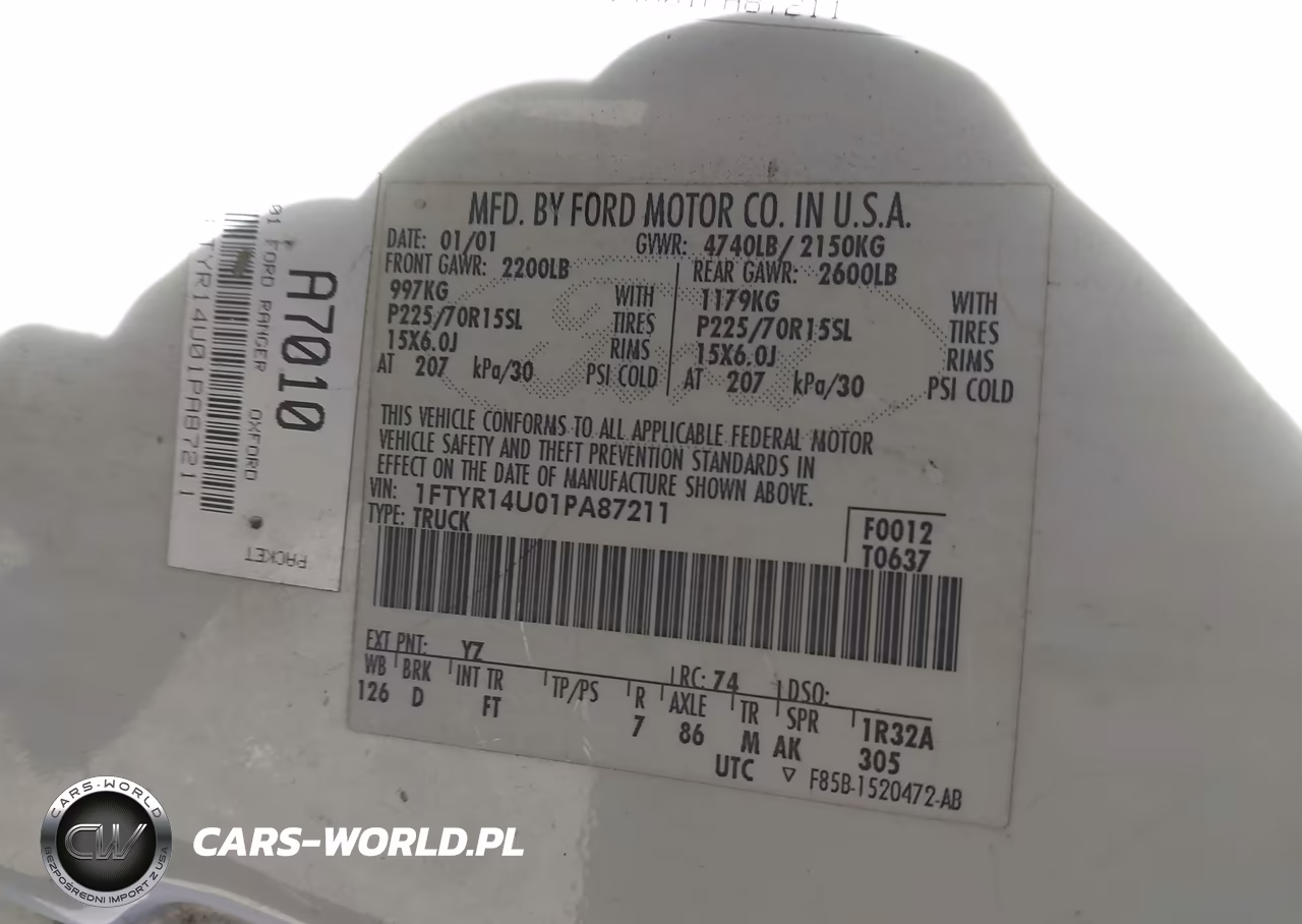 2001 Ford Ranger Edge-Xl-Xlt VIN:1FTYR14U01PA87211 - 9
