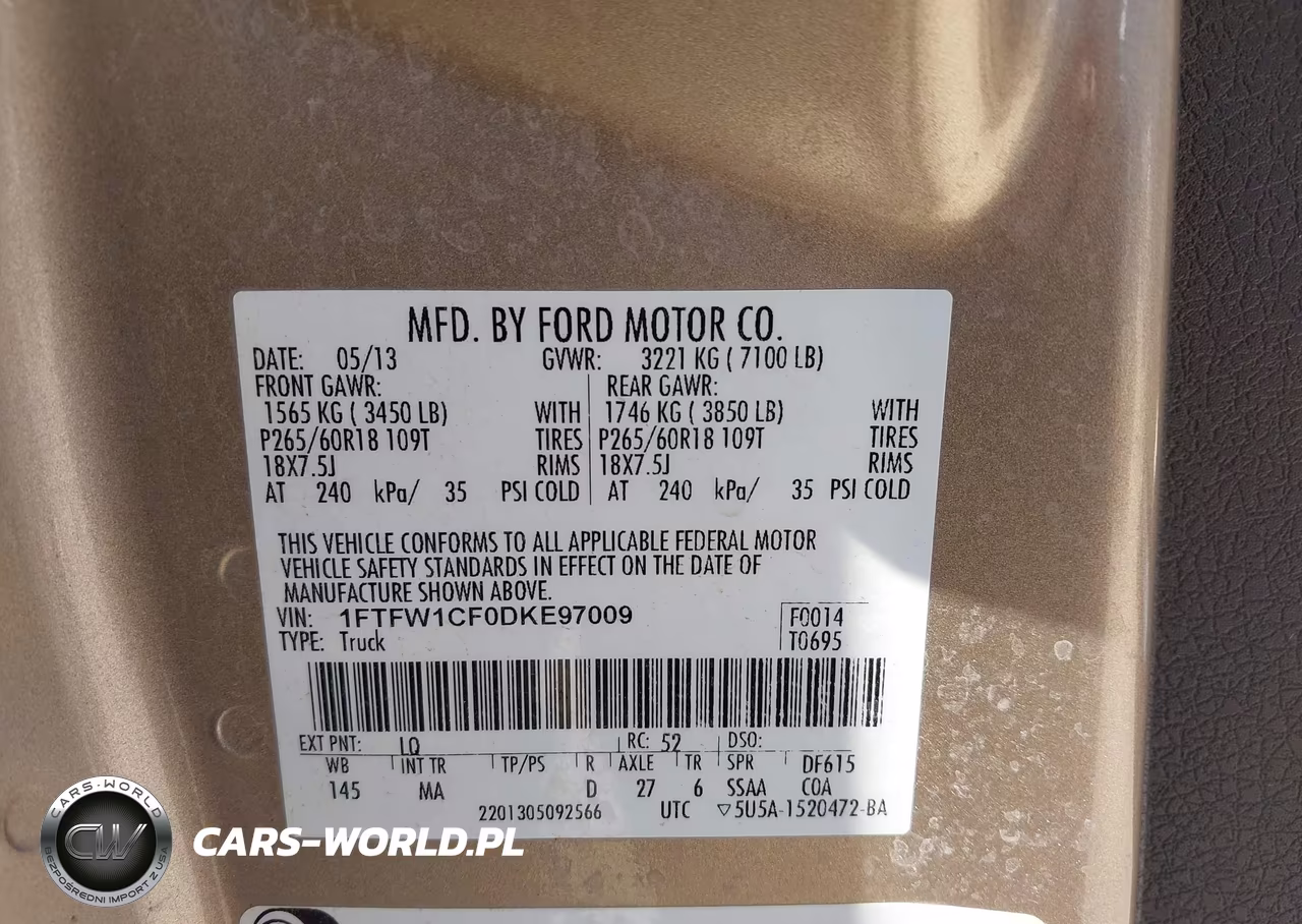 2013 Ford F-150 Xlt VIN:1FTFW1CF0DKE97009 - 9