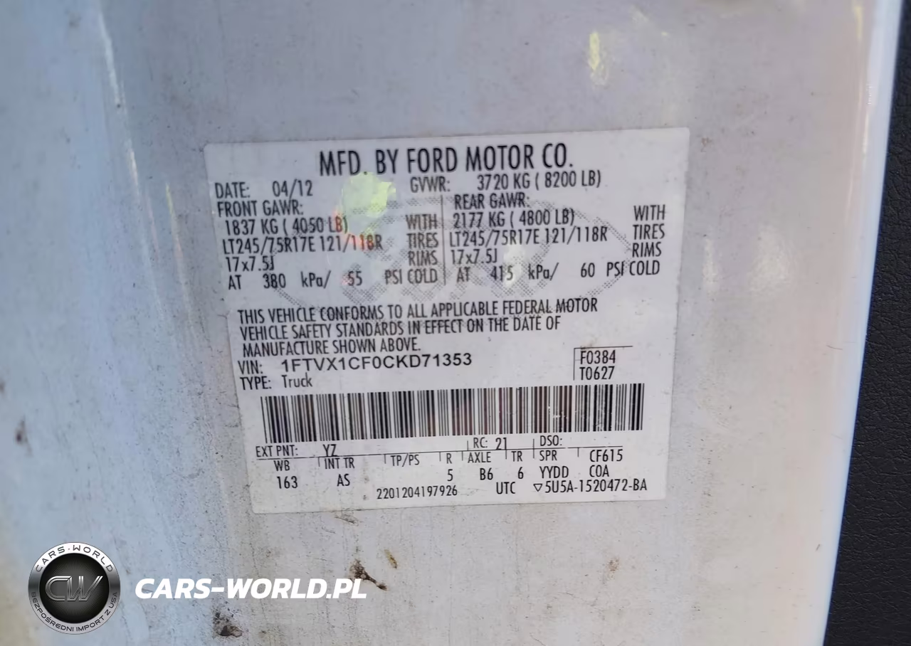 2012 Ford F-150 Xl VIN:1FTVX1CF0CKD71353 - 9