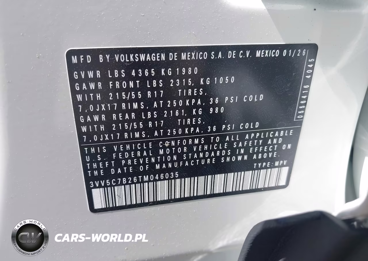 2026 Volkswagen Taos S VIN:3VV5C7B26TM046035 - 9