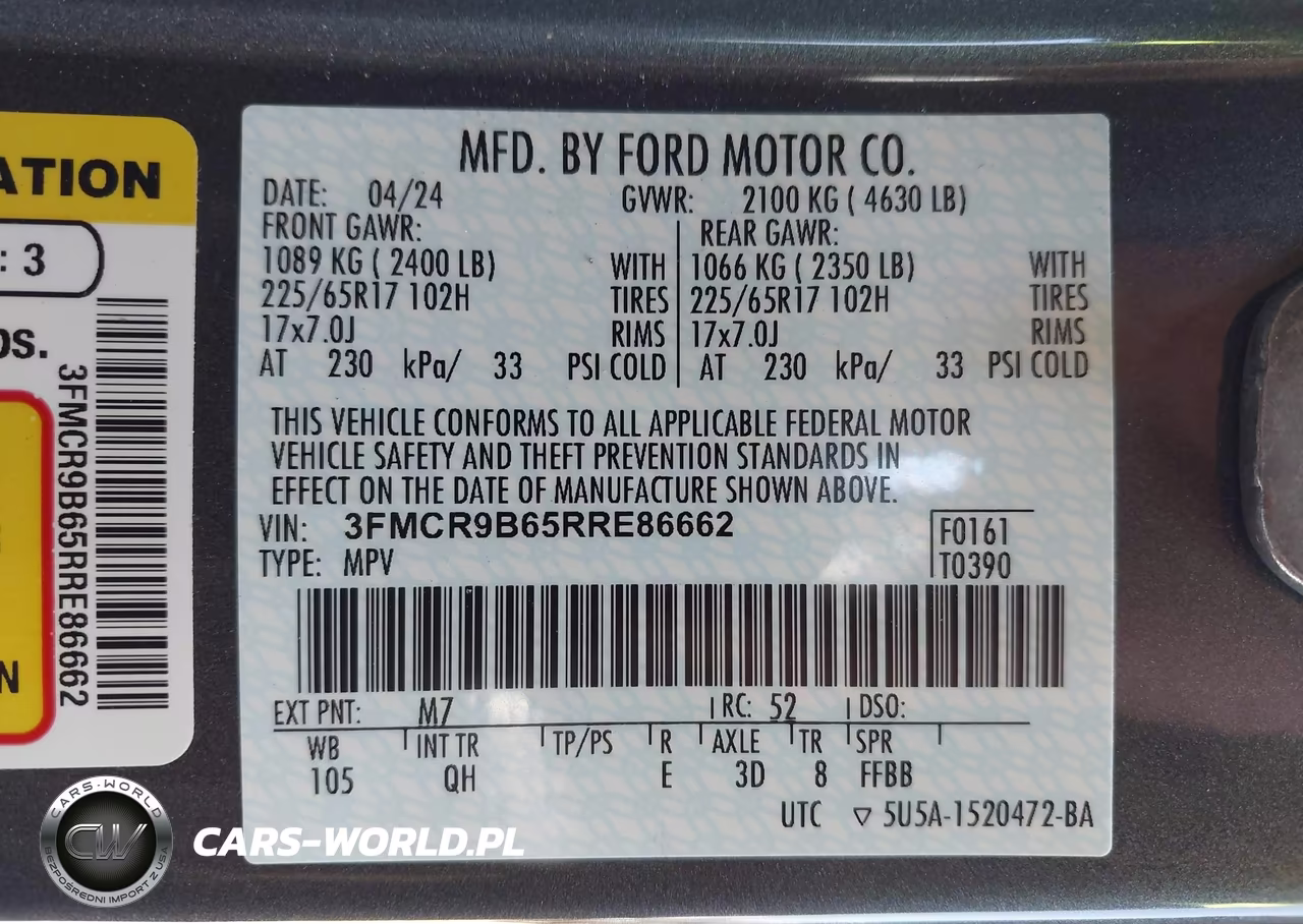 2024 Ford Bronco Sport Big Bend VIN:3FMCR9B65RRE86662 - 9