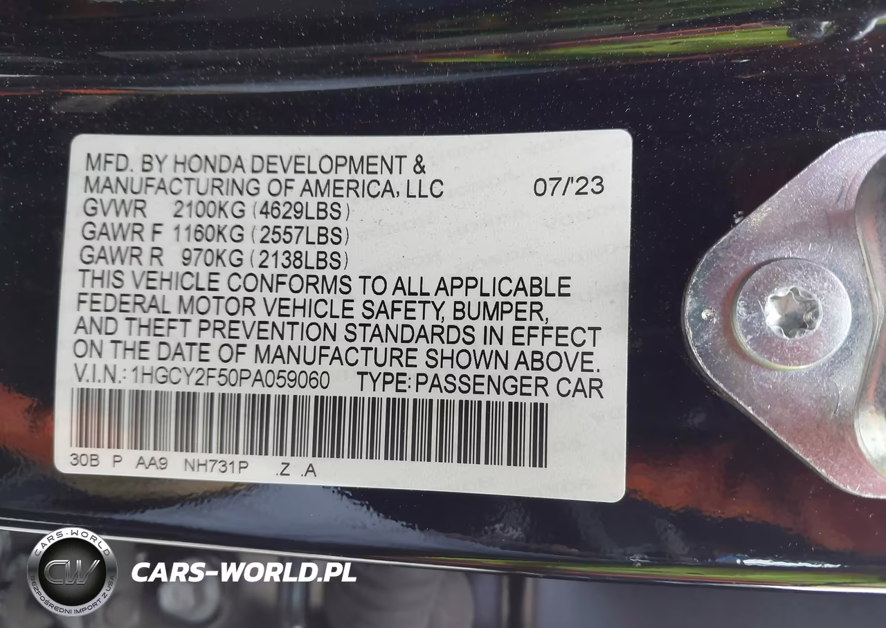 2023 Honda Accord Hybrid Sport VIN:1HGCY2F50PA059060 - 9