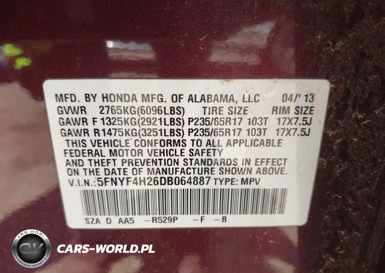 2013 Honda Pilot Lx VIN:5FNYF4H26DB064887 - 9