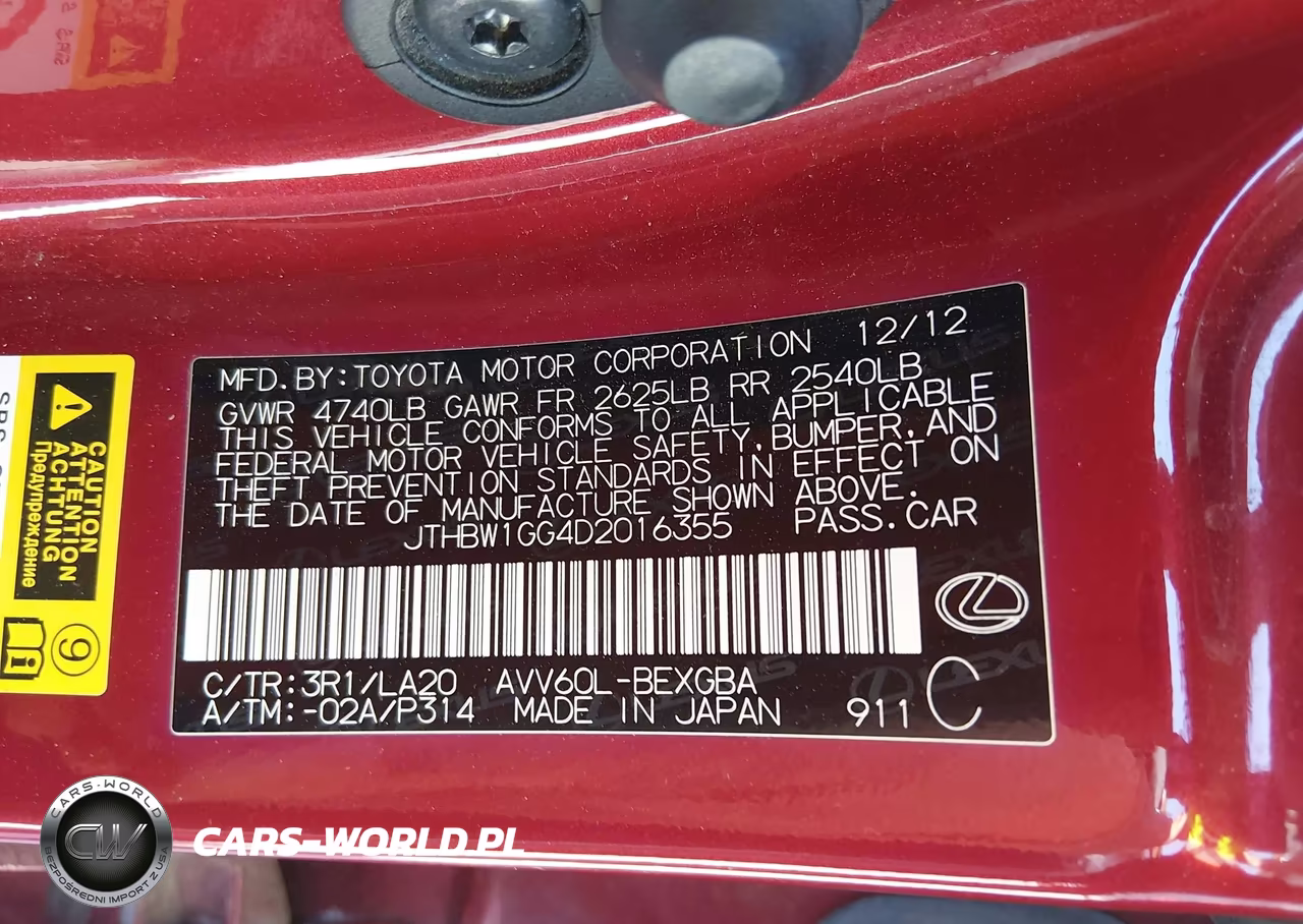 2013 Lexus Es 300H VIN:JTHBW1GG4D2016355 - 9