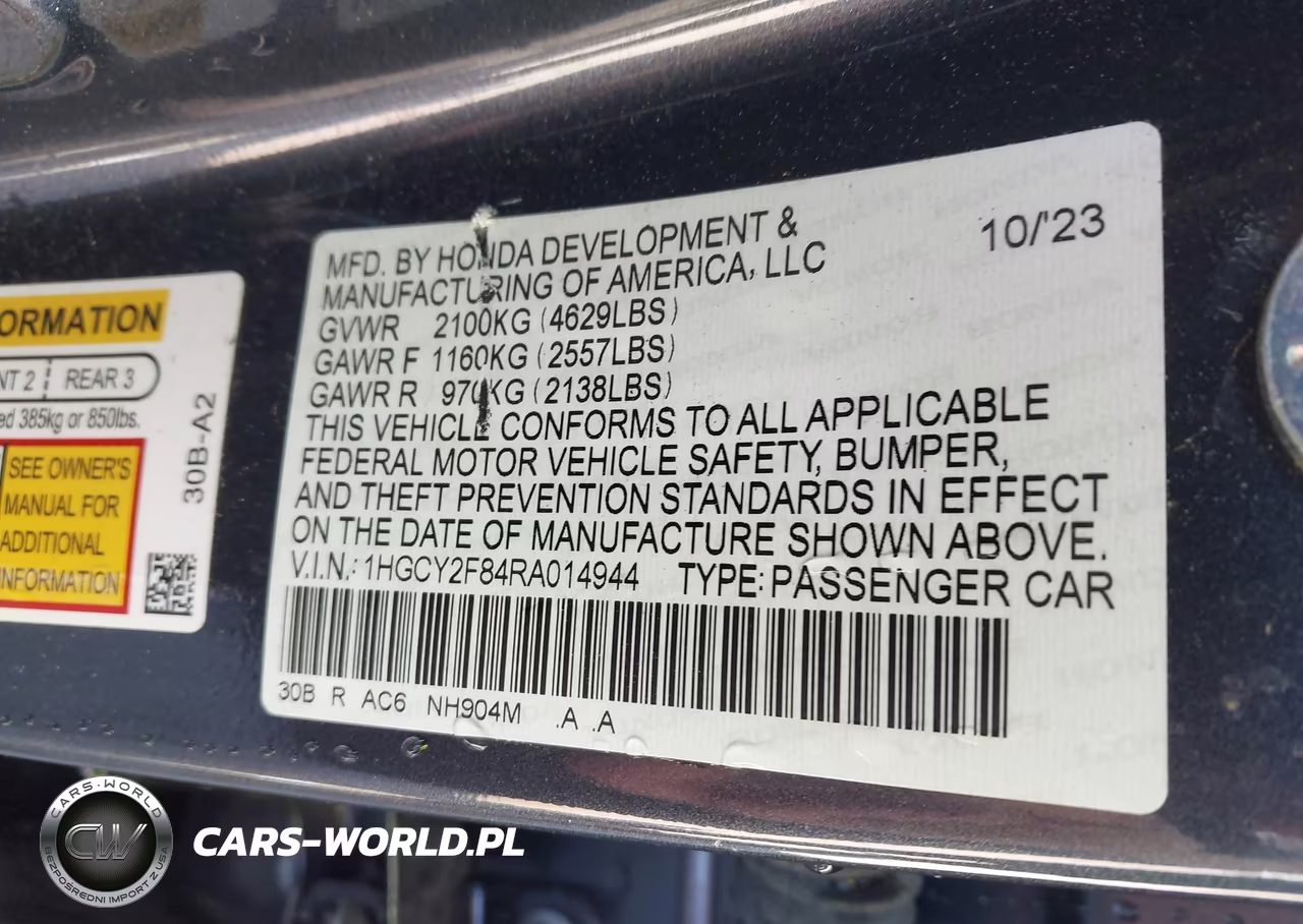 2024 Honda Accord Hybrid Touring VIN:1HGCY2F84RA014944 - 9