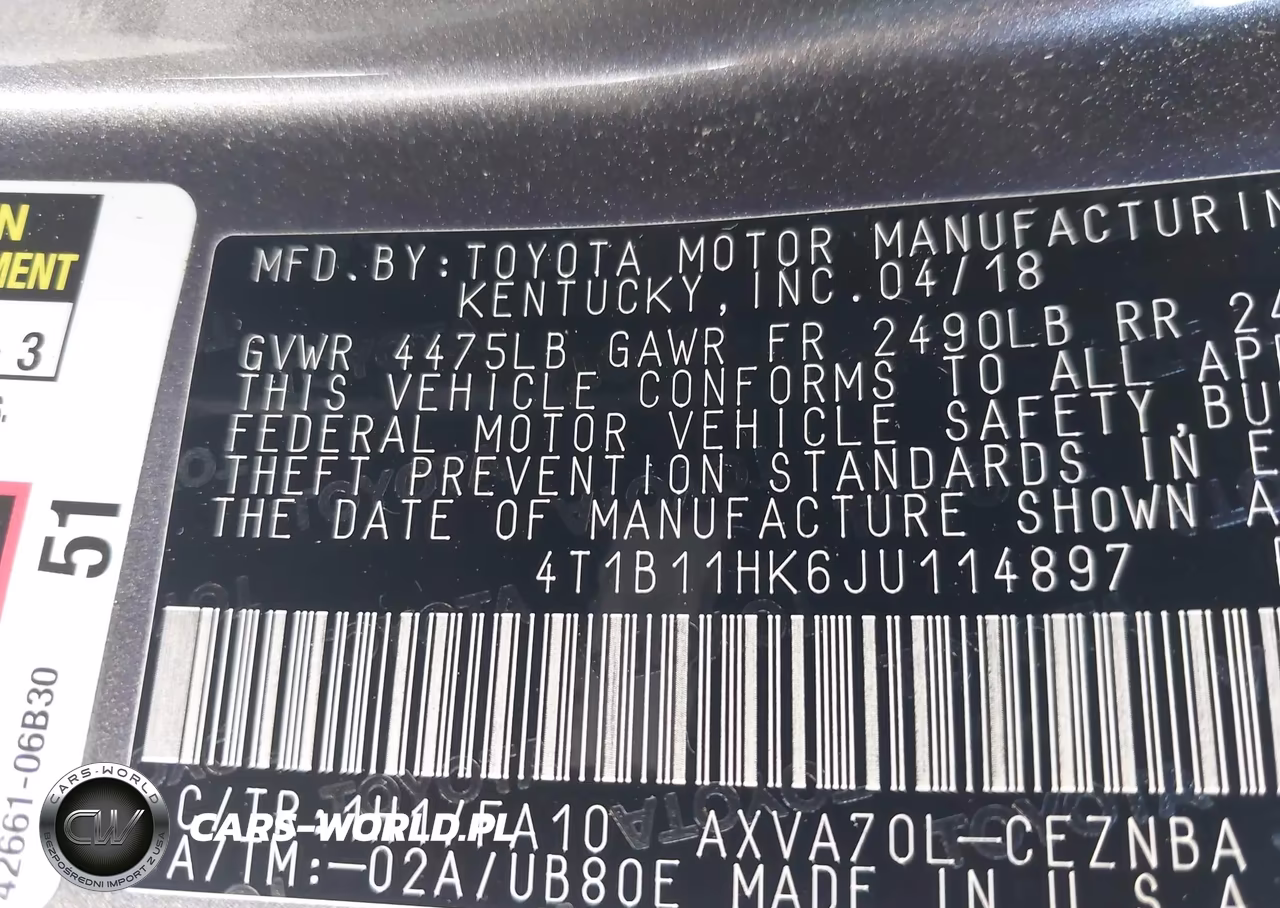 2018 Toyota Camry Le VIN:4T1B11HK6JU114897 - 9