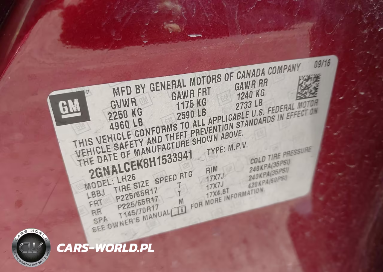 2017 Chevrolet Equinox Lt VIN:2GNALCEK8H1533941 - 9