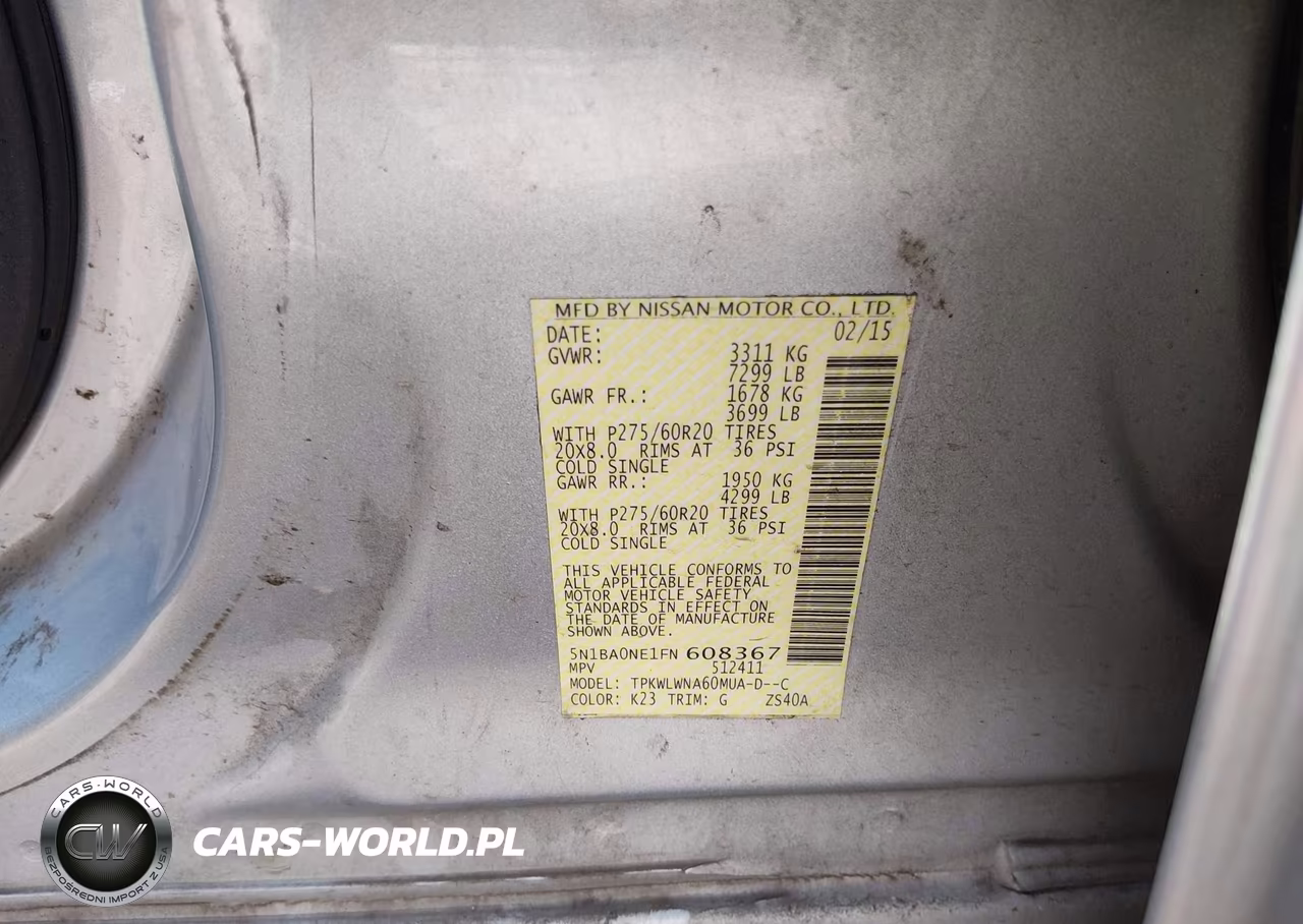 2015 Nissan Armada Platinum VIN:5N1BA0NE1FN608367 - 9