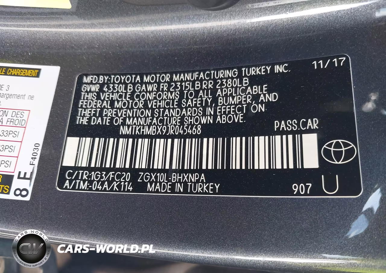 2018 Toyota C-Hr Xle Premium VIN:NMTKHMBX9JR045468 - 9