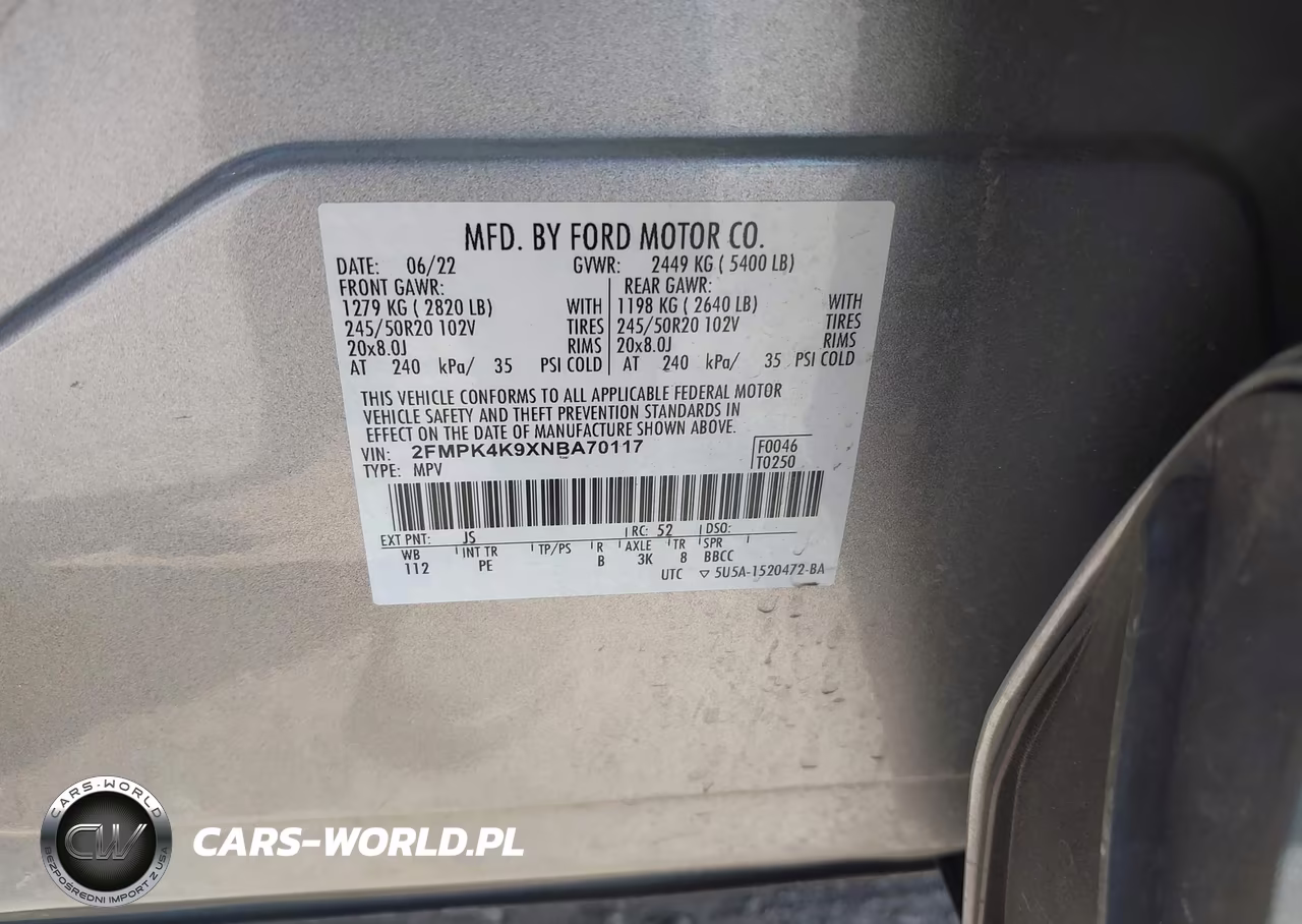 2022 Ford Edge Titanium VIN:2FMPK4K9XNBA70117 - 9