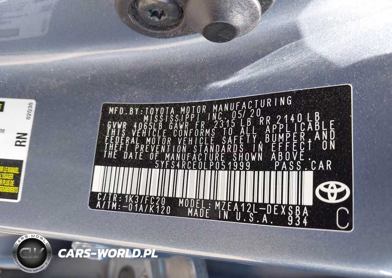 2020 Toyota Corolla Se VIN:5YFS4RCE0LP051999 - 9