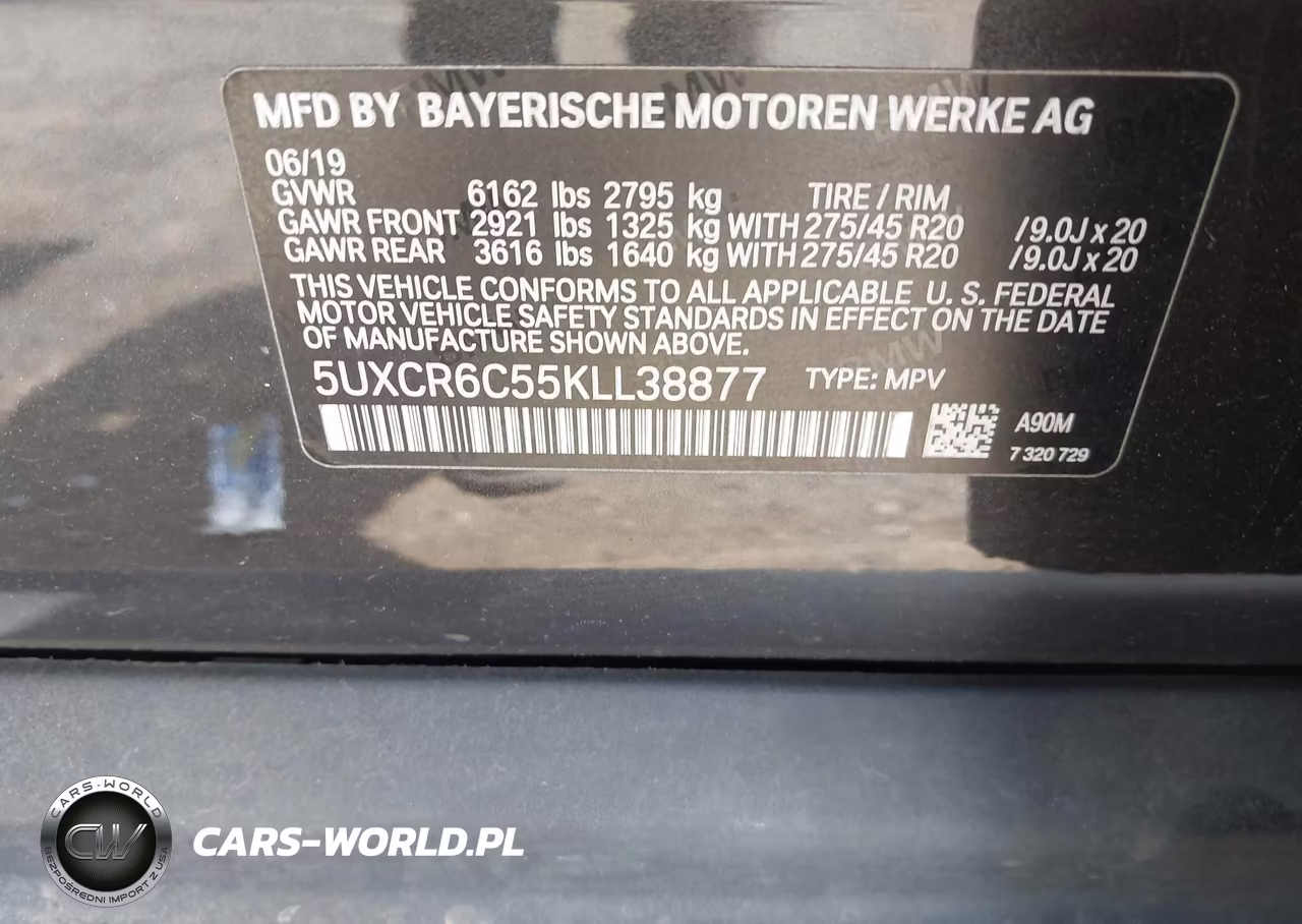 2019 BMW X5 xDrive40I VIN:5UXCR6C55KLL38877 - 9