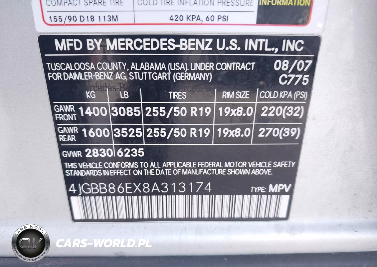 2008 Mercedes-Benz Ml 350 4Matic VIN:4JGBB86EX8A313174 - 9