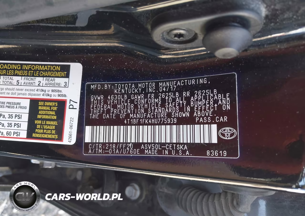 2017 Toyota Camry Se VIN:4T1BF1FK4HU775939 - 9