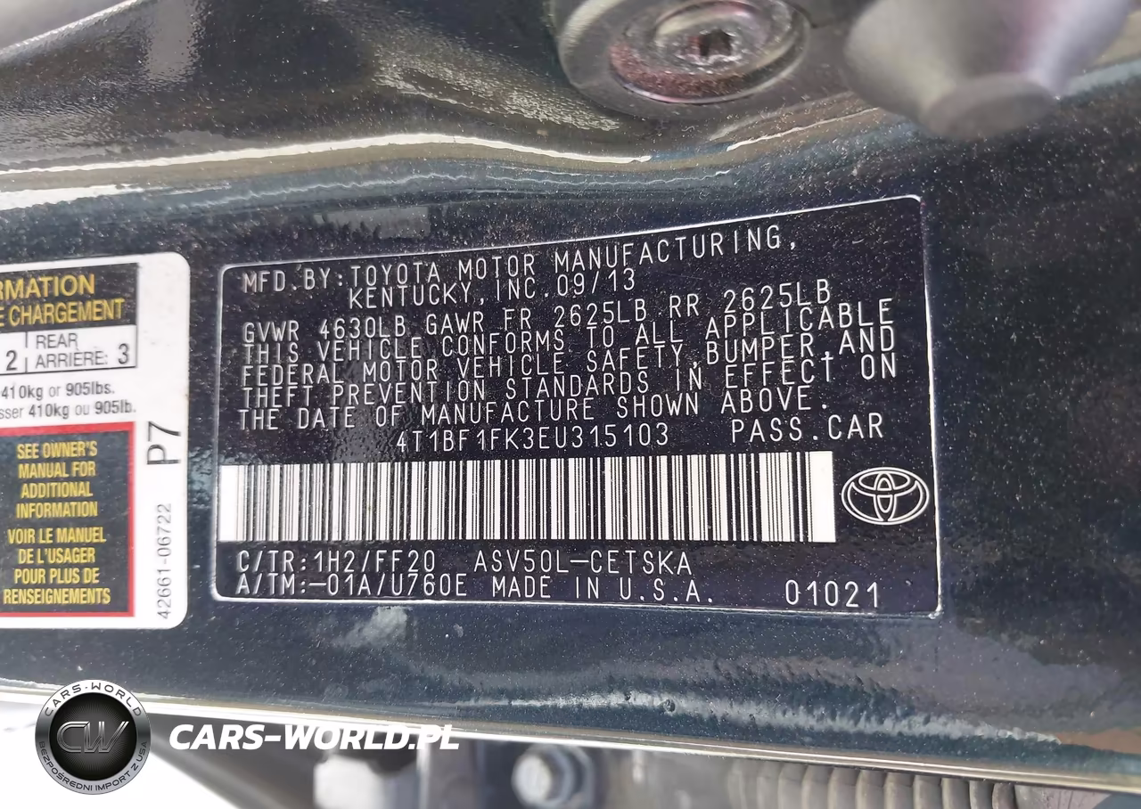 2014 Toyota Camry Se VIN:4T1BF1FK3EU315103 - 9
