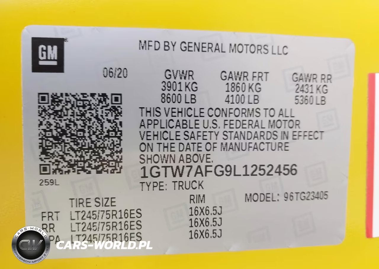 2020 GMC Savana Cargo Rwd 2500 Regular Wheelbase Work Van VIN:1GTW7AFG9L1252456 - 9
