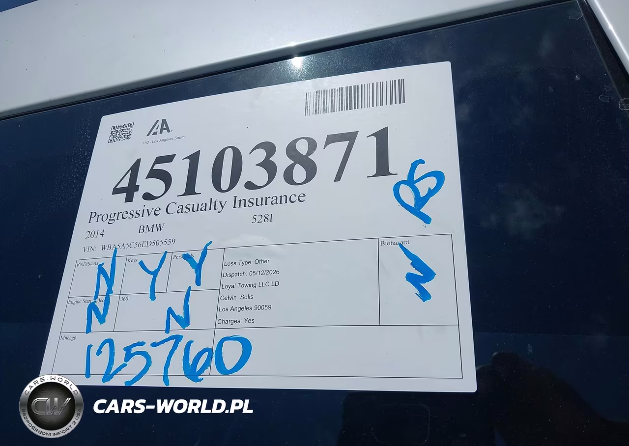 2014 BMW 528I VIN:WBA5A5C56ED505559 - 12