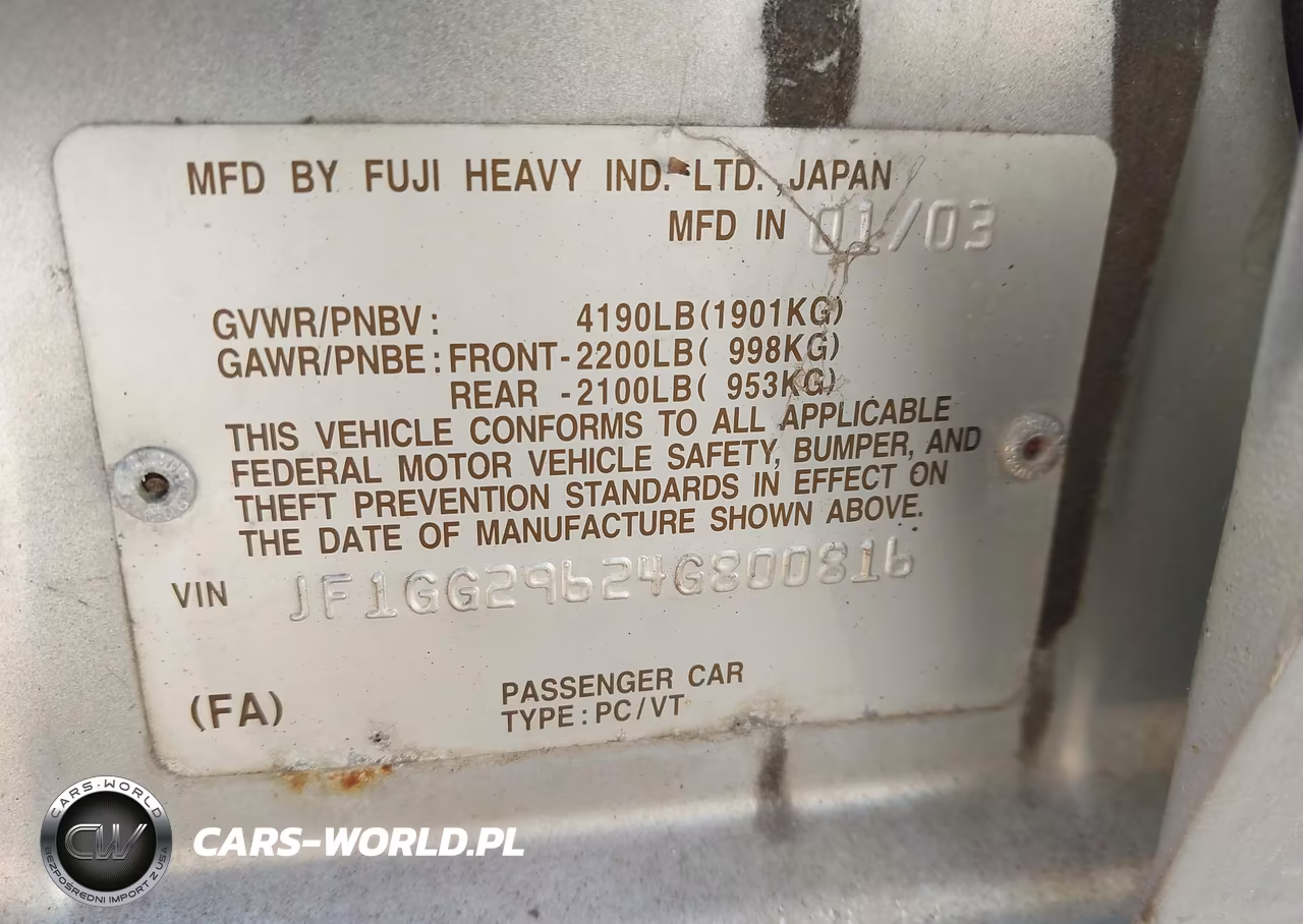2004 Subaru Impreza Wrx VIN:JF1GG29624G800816 - 9