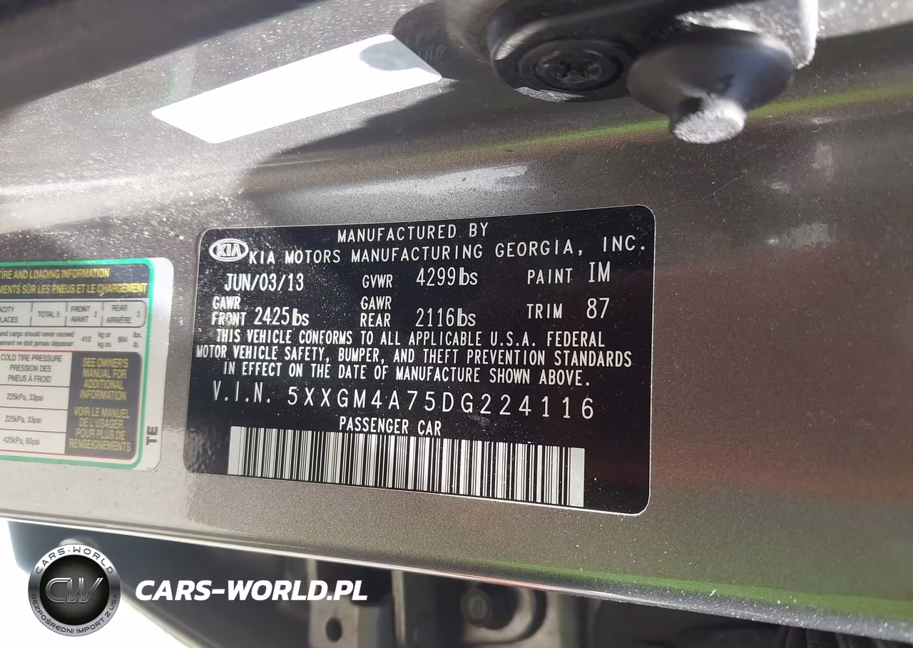 2013 Kia Optima Lx VIN:5XXGM4A75DG224116 - 9
