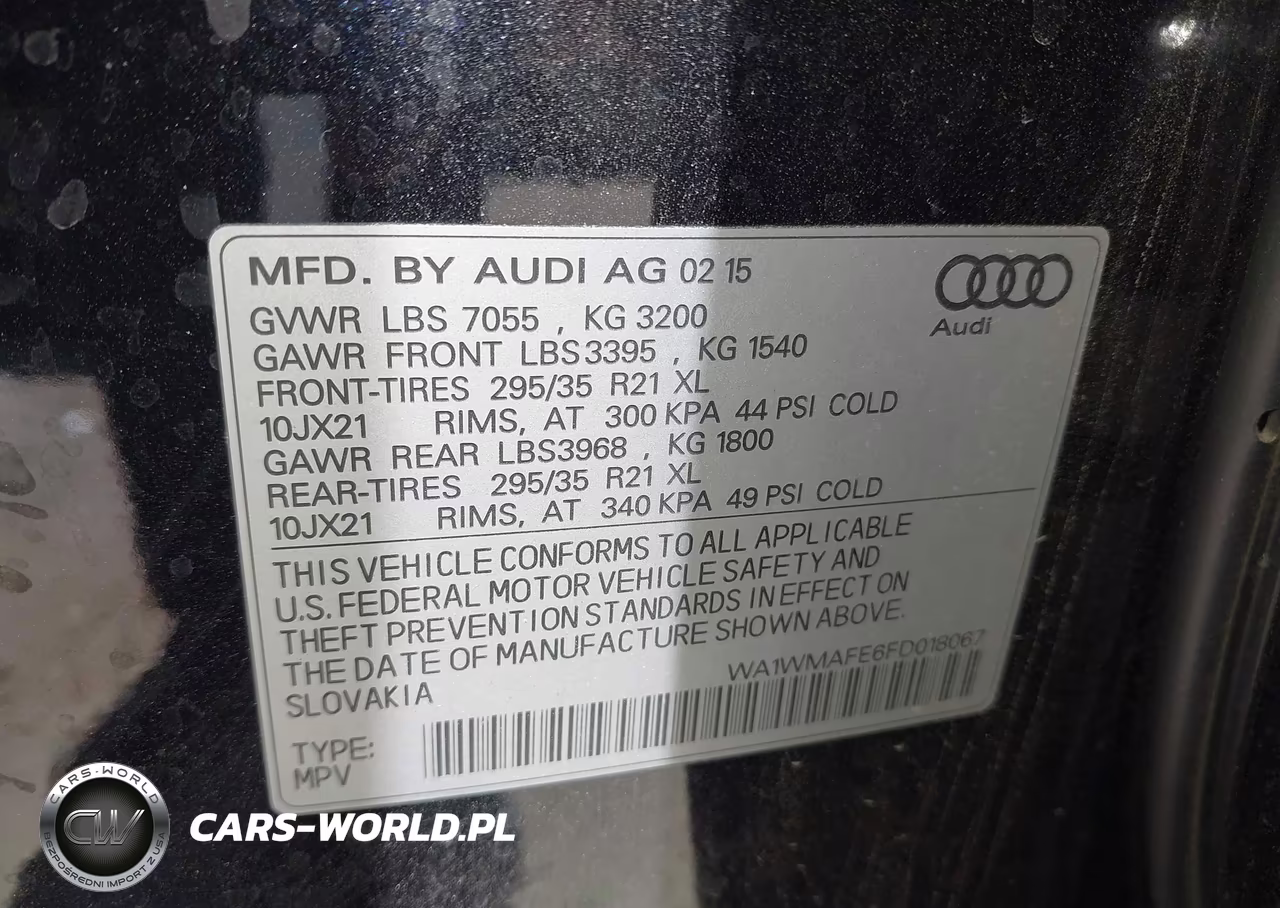 2015 Audi Q7 3.0 Tdi Premium VIN:WA1WMAFE6FD018067 - 9
