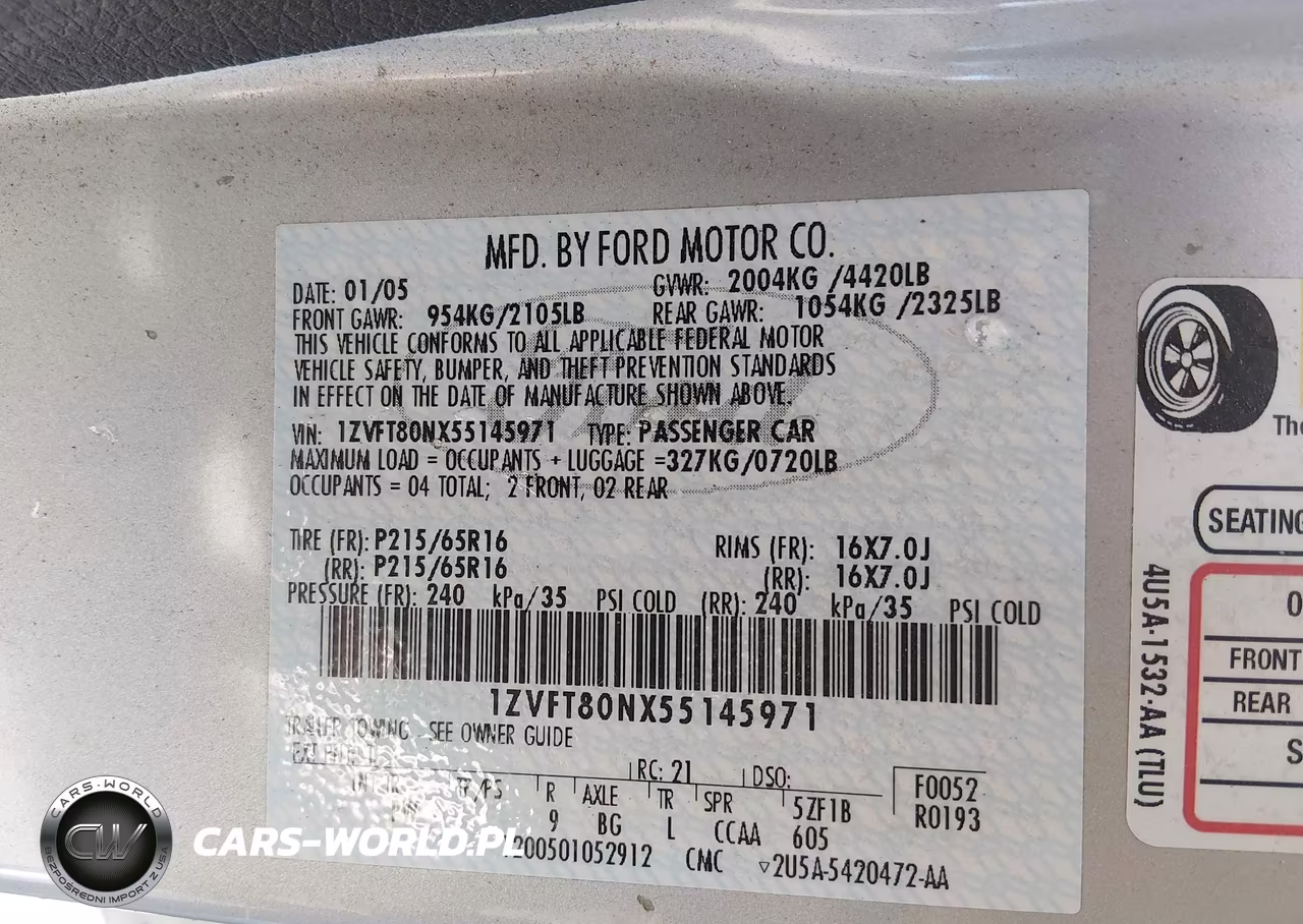 2005 Ford Mustang V6 Deluxe-V6 Premium VIN:1ZVFT80NX55145971 - 9
