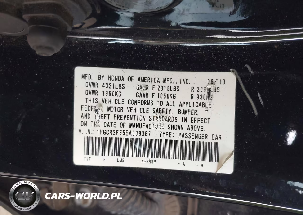 2014 Honda Accord Sport VIN:1HGCR2F55EA008387 - 9