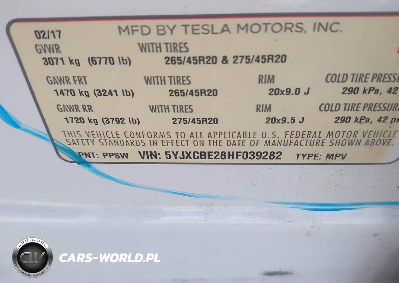 2017 Tesla Model X 100D-75D-90D VIN:5YJXCBE28HF039282 - 9