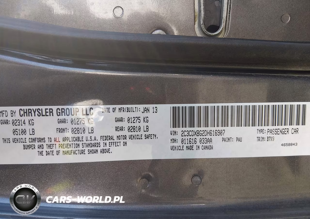 DODGE CHARGER VIN:2C3CDXBG2DH616907 - 9