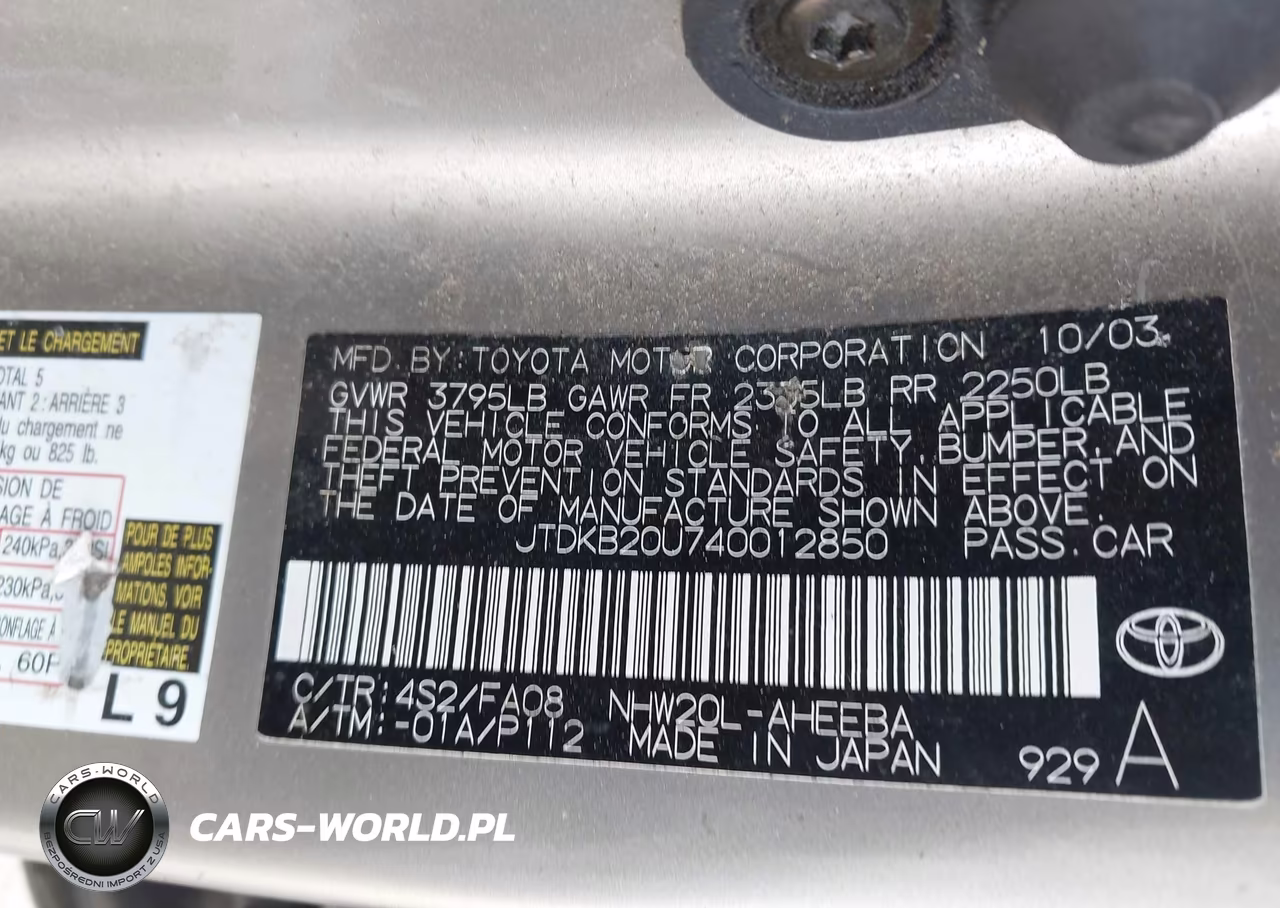 2004 Toyota Prius VIN:JTDKB20U740012850 - 9