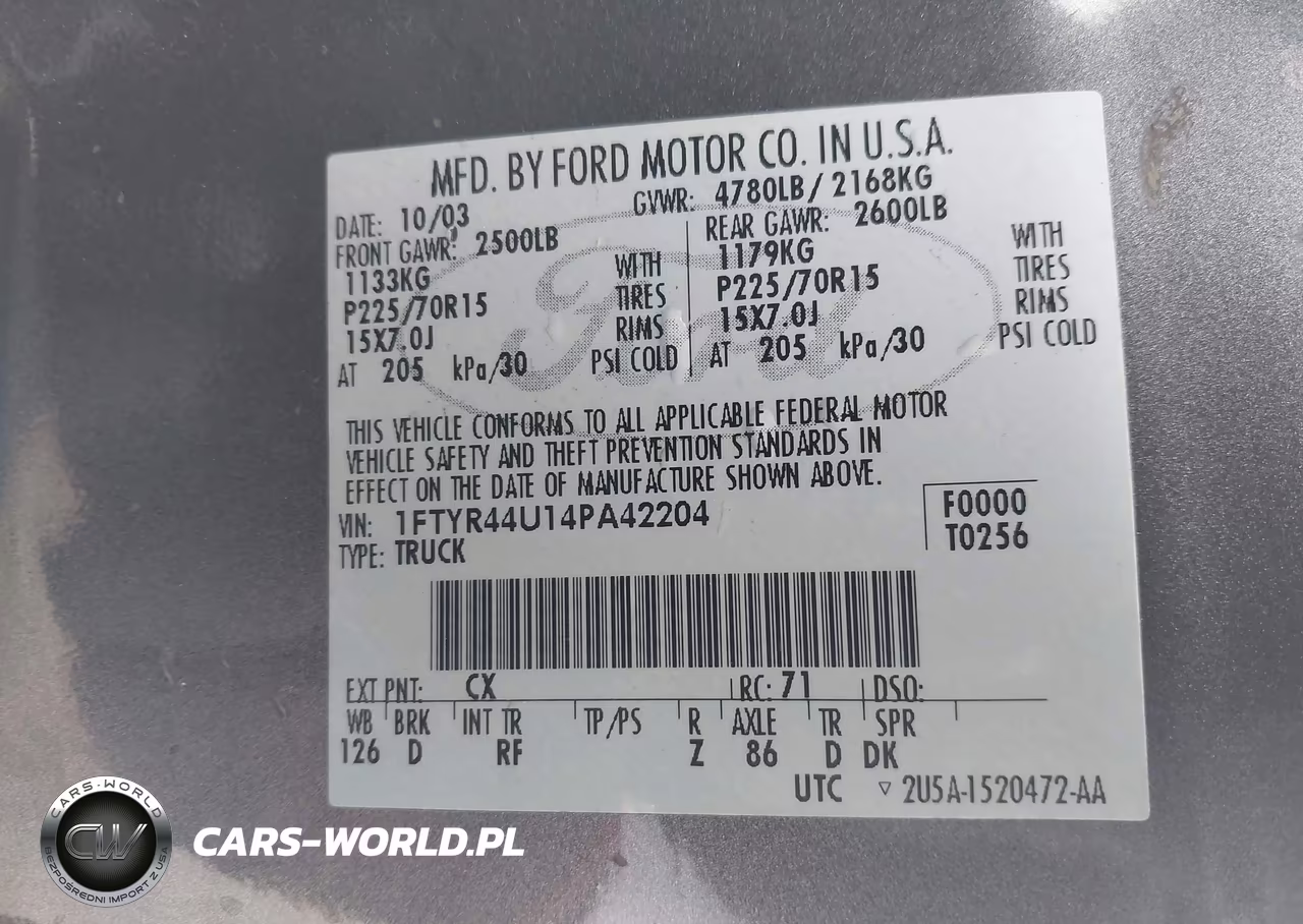 2004 Ford Ranger Edge-Tremor-Xlt VIN:1FTYR44U14PA42204 - 9