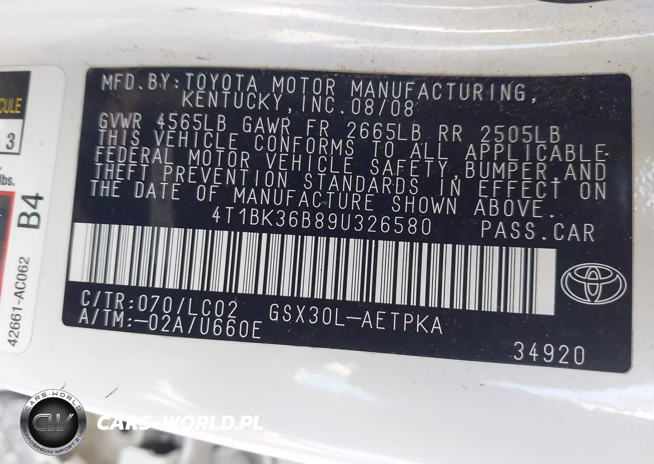 2009 Toyota Avalon Limited VIN:4T1BK36B89U326580 - 9