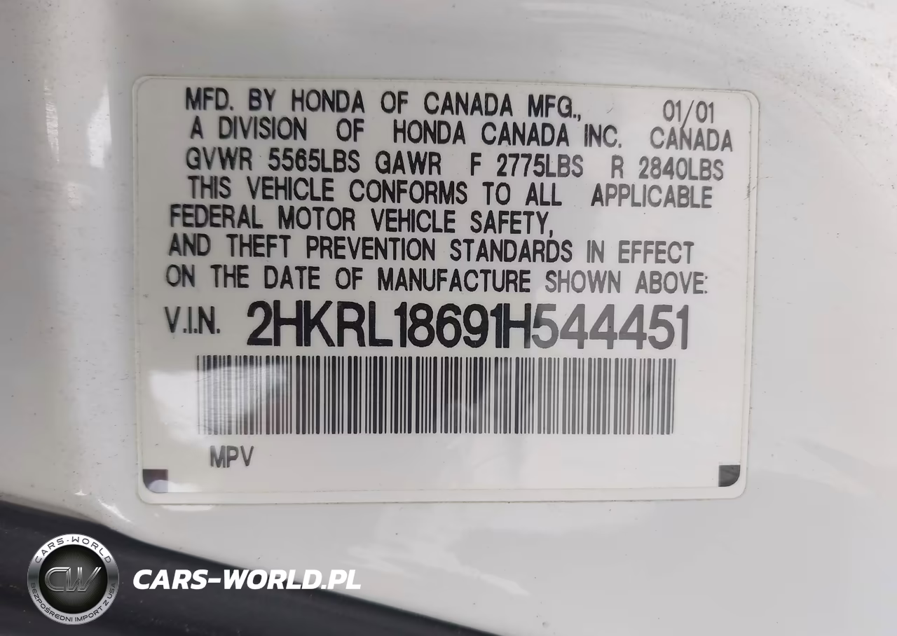 2001 Honda Odyssey Ex VIN:2HKRL18691H544451 - 9