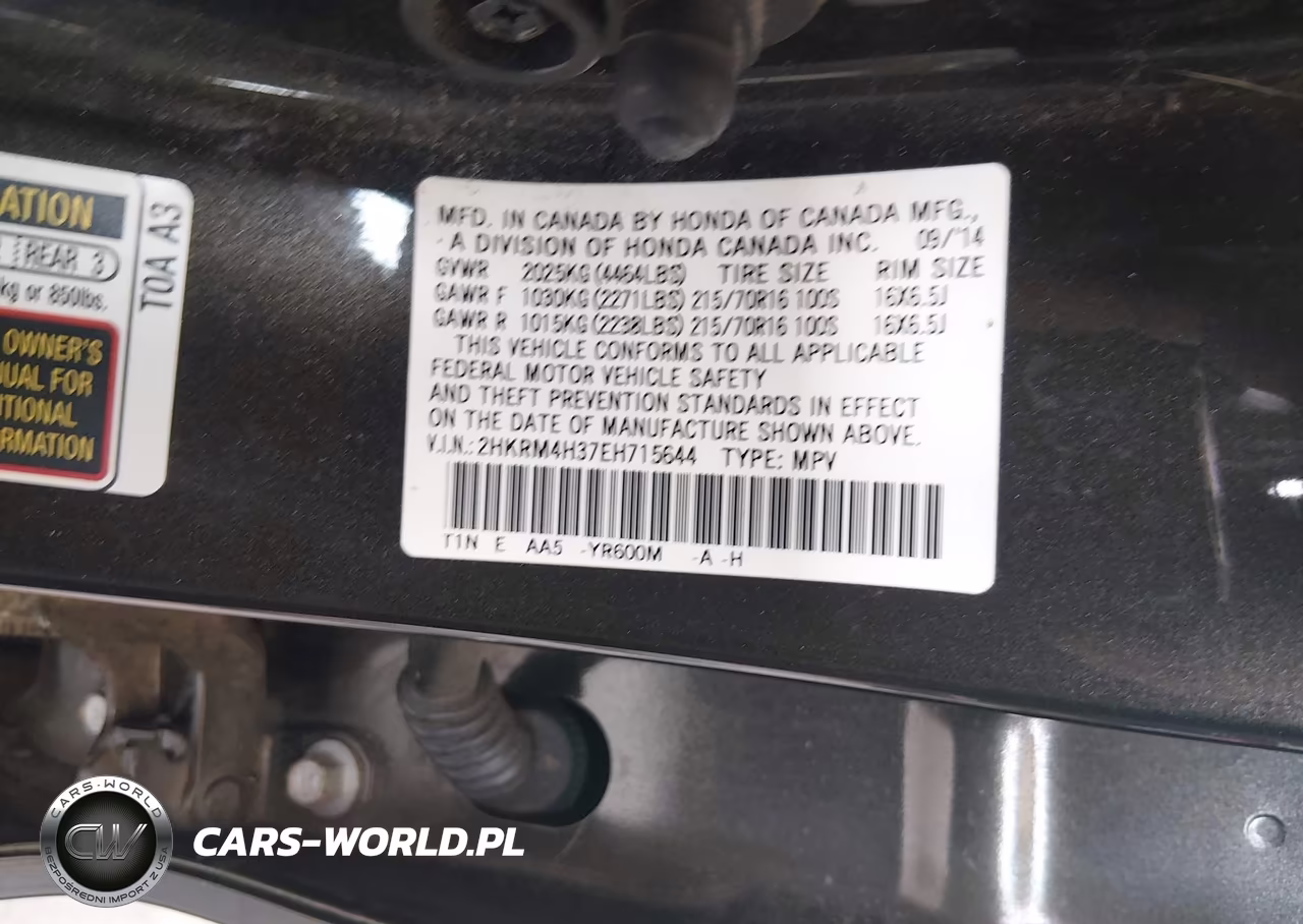 2014 Honda Cr-V Lx VIN:2HKRM4H37EH715644 - 9