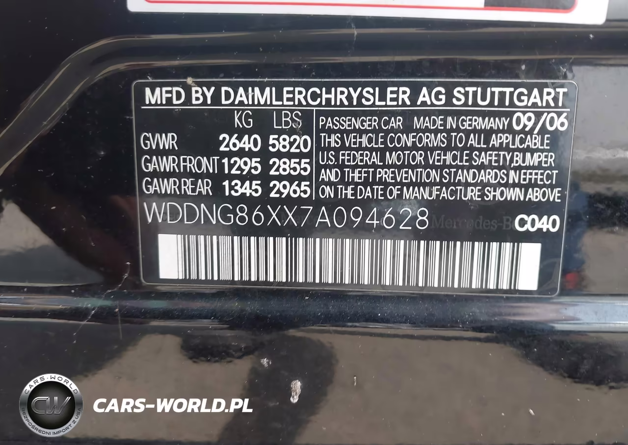 2007 Mercedes-Benz S 550 4Matic VIN:WDDNG86XX7A094628 - 9