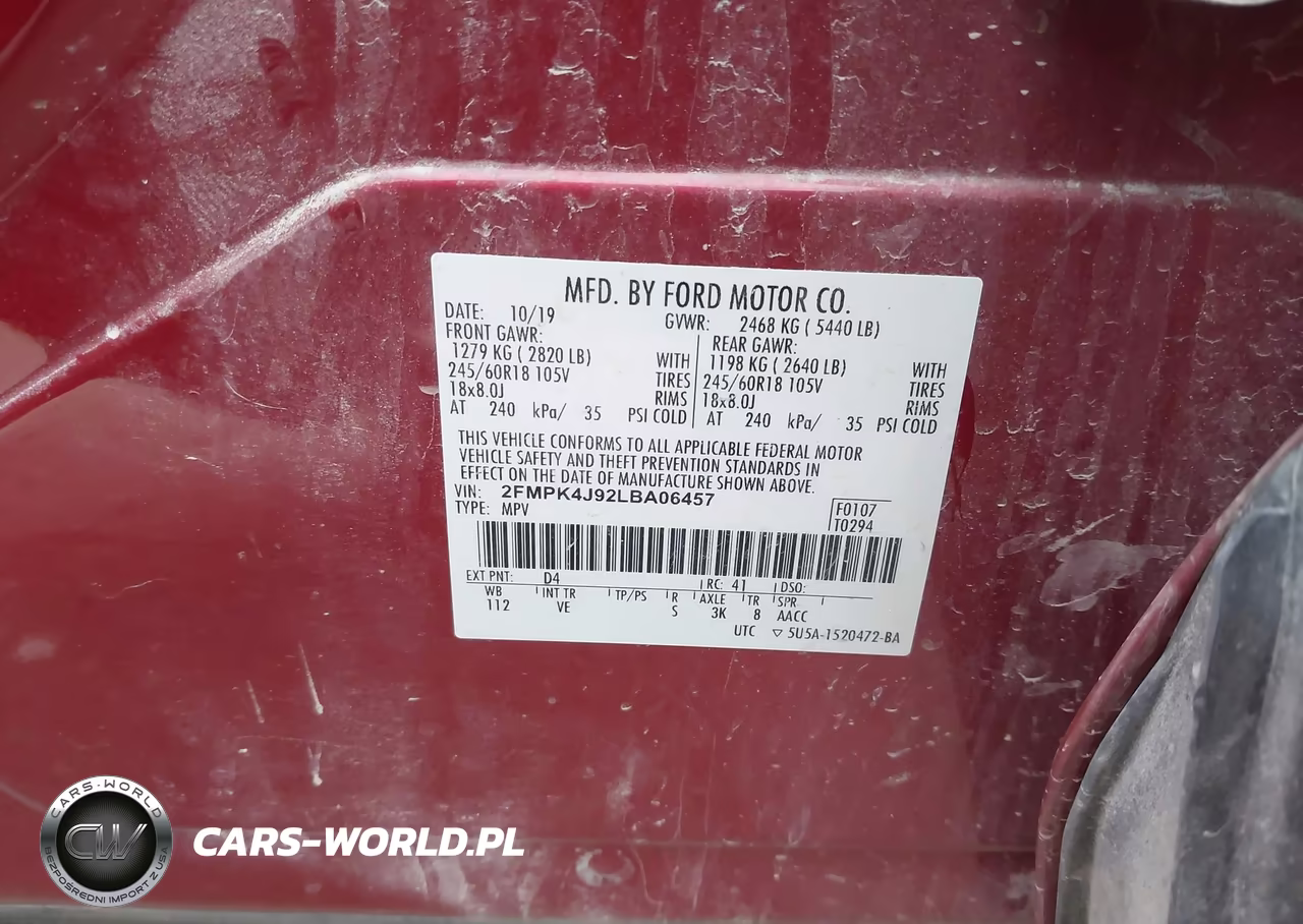 2020 Ford Edge Sel VIN:2FMPK4J92LBA06457 - 9
