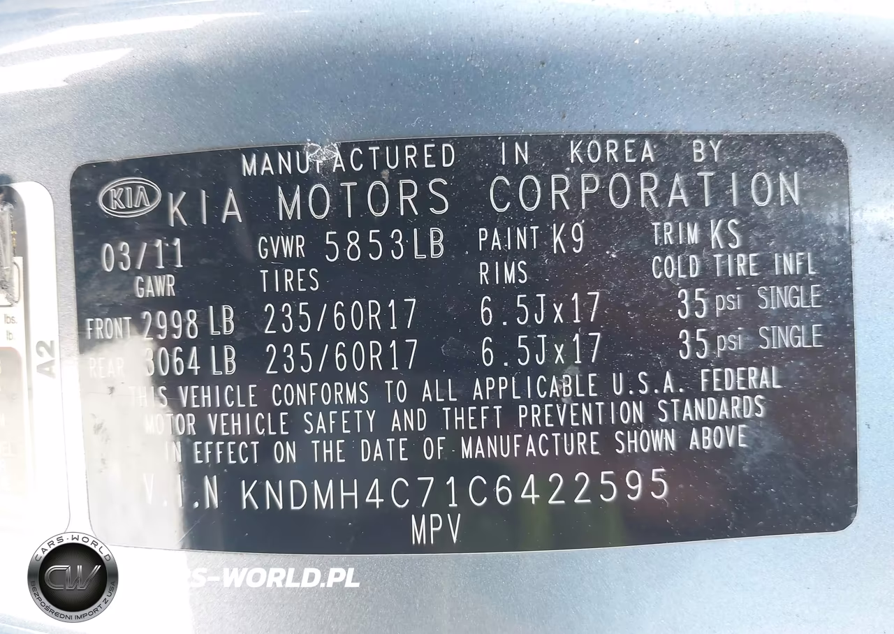 2012 Kia Sedona Ex VIN:KNDMH4C71C6422595 - 9