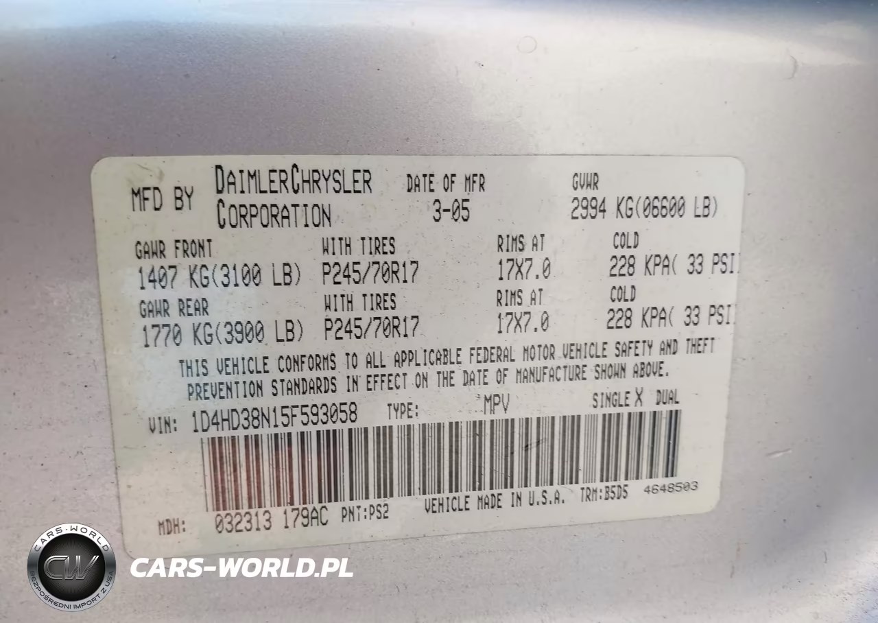 2005 Dodge Durango St VIN:1D4HD38N15F593058 - 9