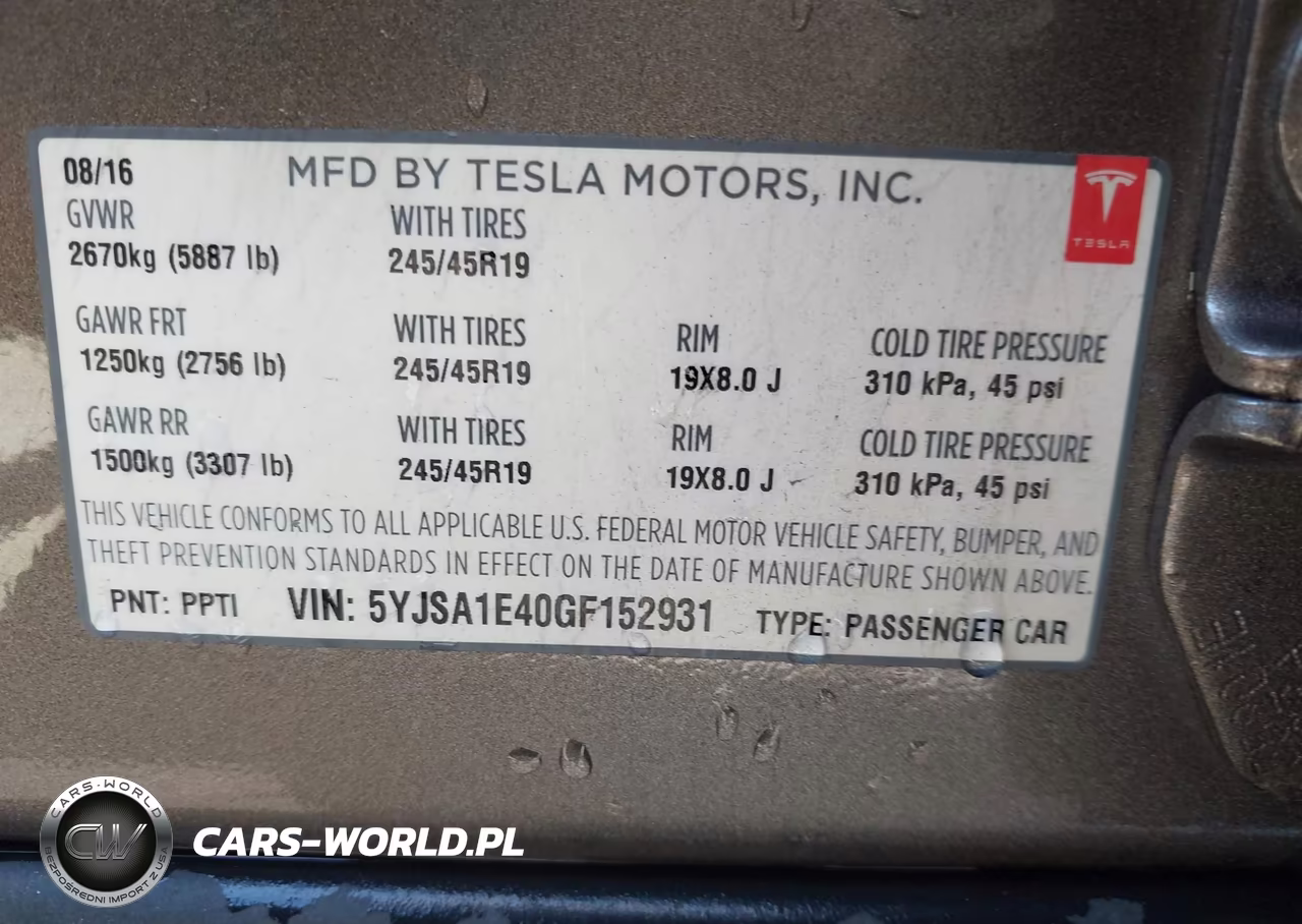 2016 Tesla Model S 90D-P100D-P85D-P90D VIN:5YJSA1E40GF152931 - 9