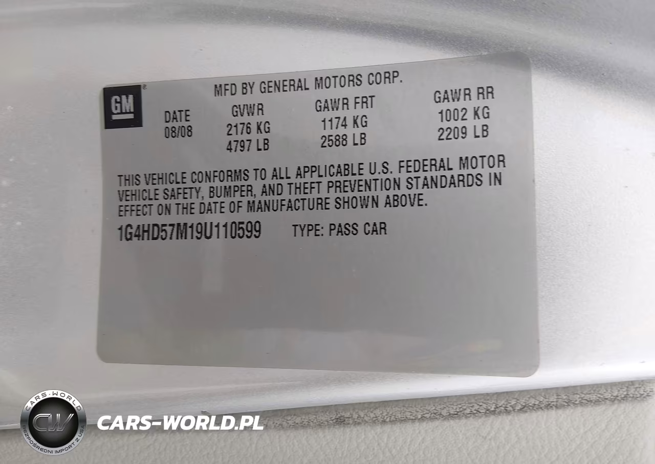 2009 Buick Lucerne Cxl VIN:1G4HD57M19U110599 - 9